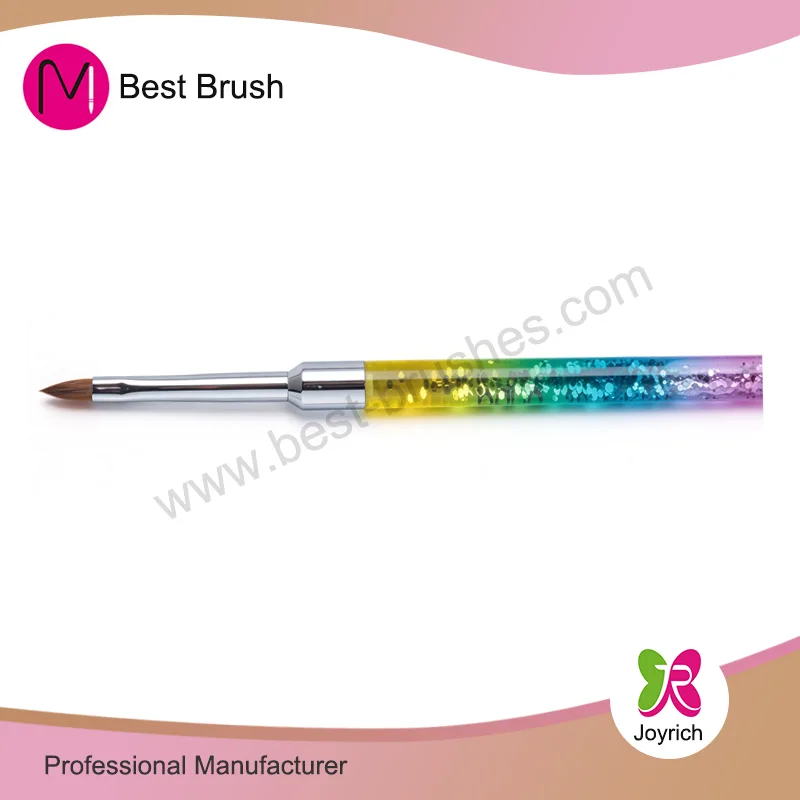 Pincel de uñas 3D Sparkle Kolinsky de 3 colores