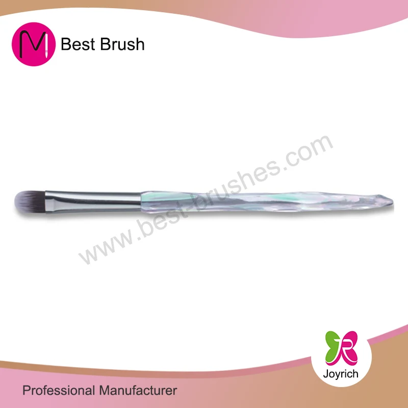 Cepillo de maquillaje de sombra de ojos ovalado blanco gris